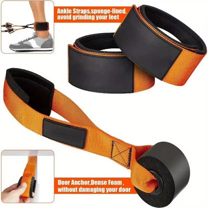 Resistance Strap with Handle: Used for Muscle Training, Strength Building, Body Shaping, Yoga, Home Fitness Equipment - Natural